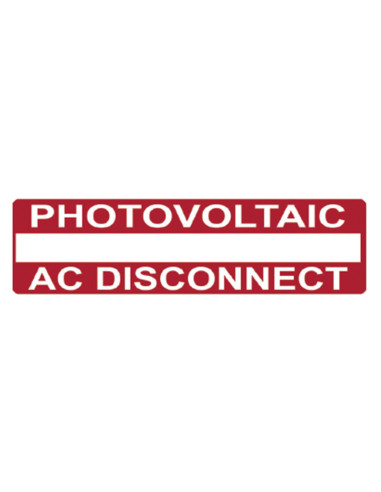 Label Solar AC Disconnect White on...