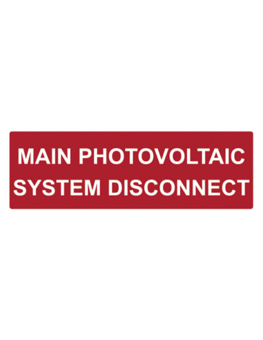 Label Solar Main PV Disconnect White...