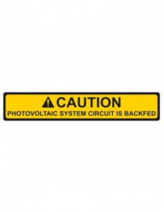 Label Solar Caution Backfed...