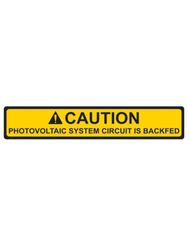Label Solar Caution Backfed Black on...