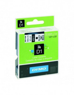 Dymo Label Tape 12mm Black...
