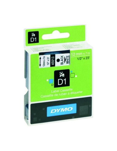 Dymo Label Tape 12mm Black on White