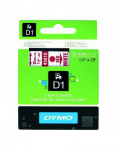 Dymo Label Tape 12mm Red on...